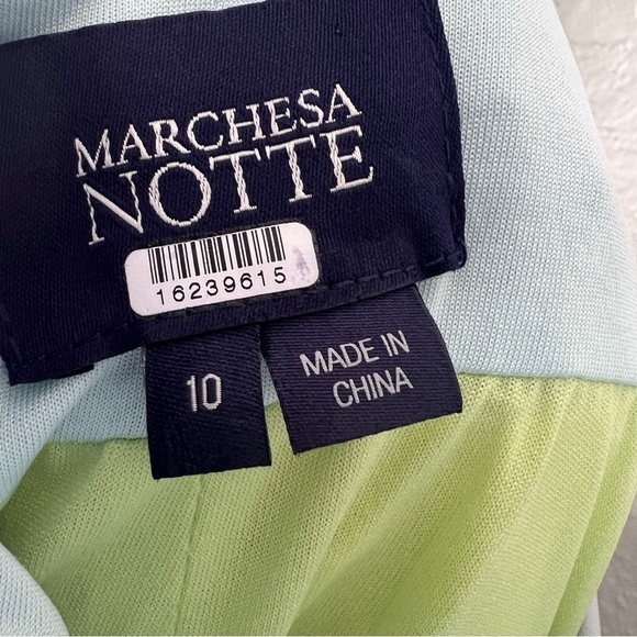 Marchesa Notte yellow blue huge Bow Mini Dress size 10 - Picture 13 of 15